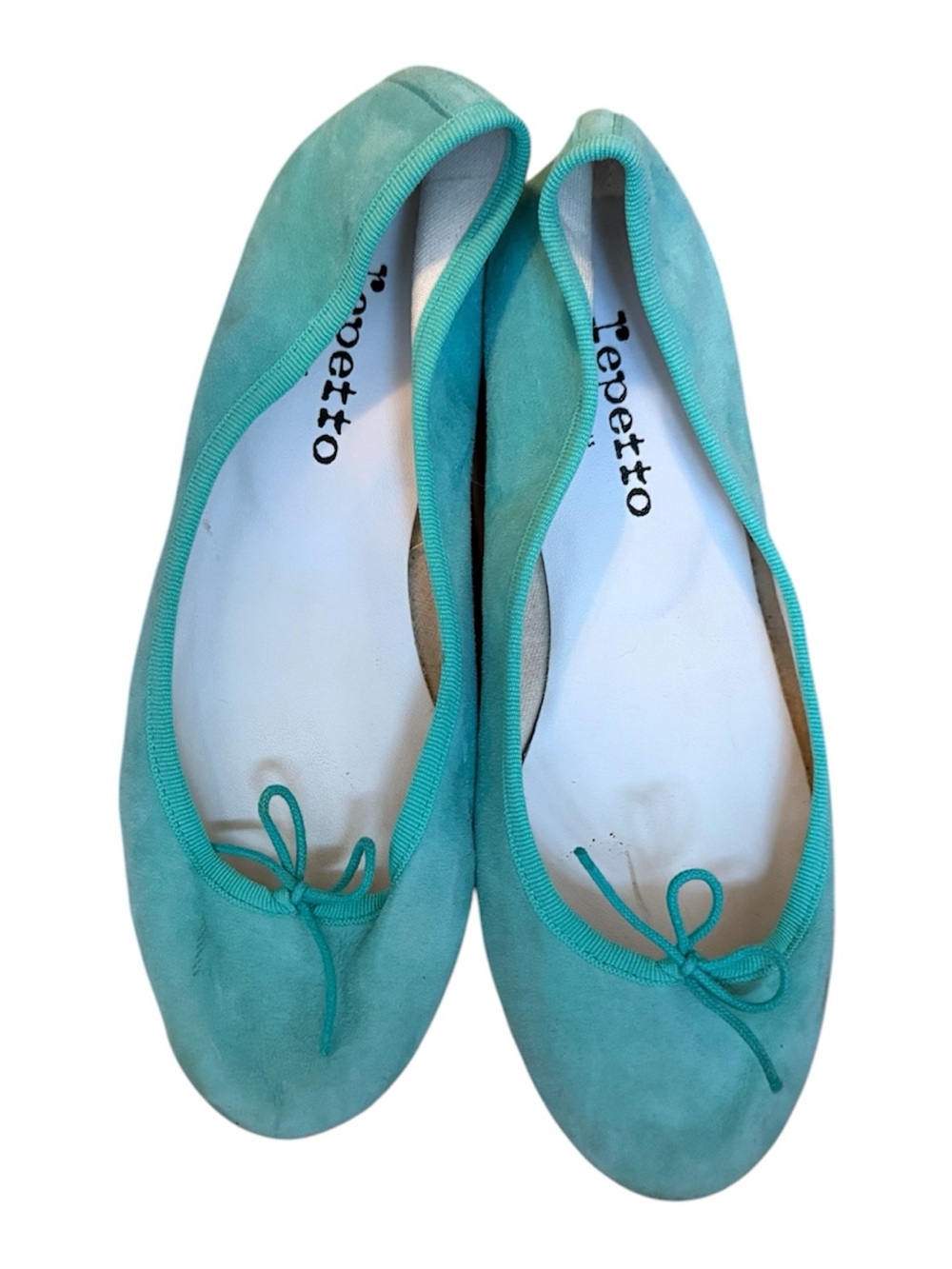 Repetto Turquoise Suede Ballet Flats